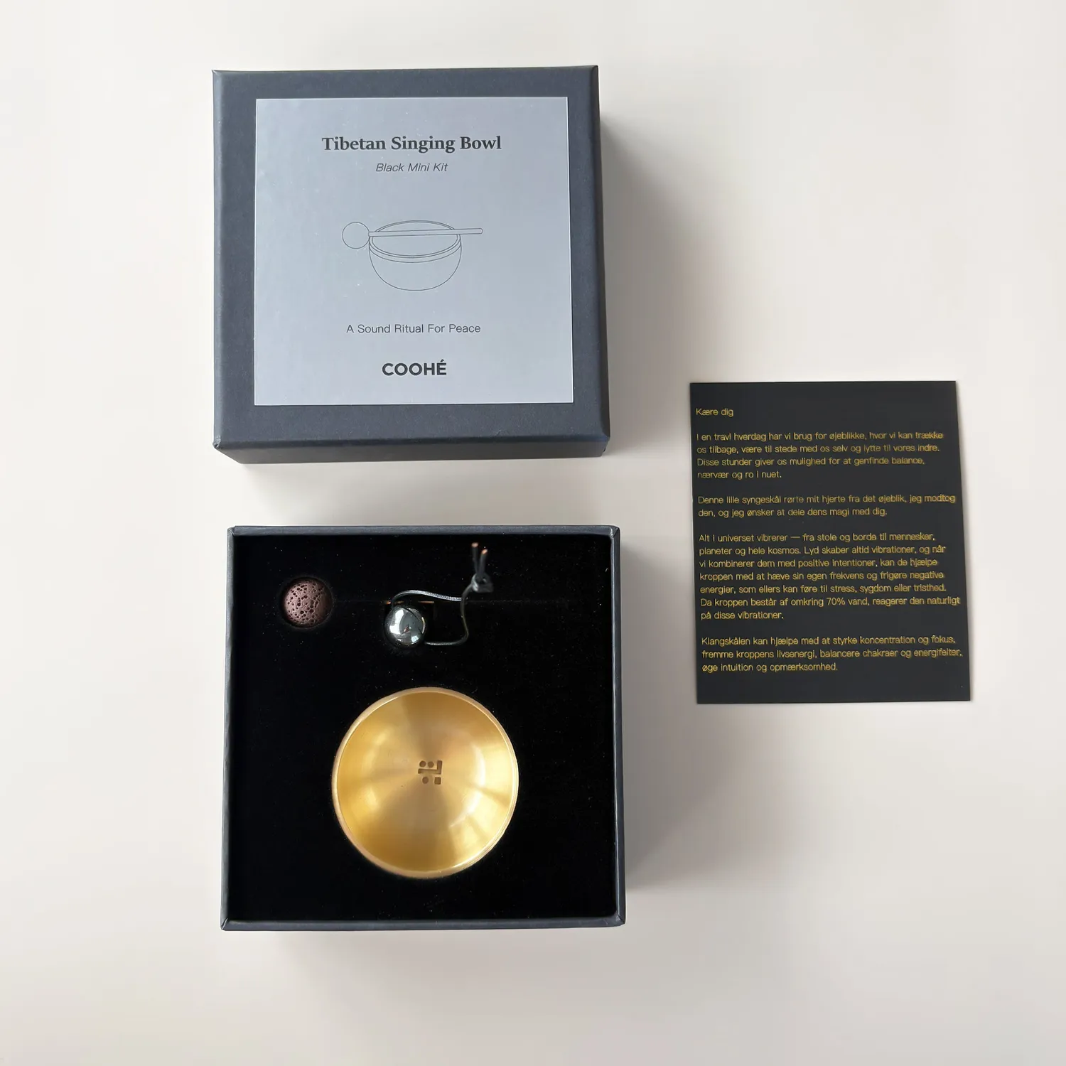 COOHÉ Tibetan Singing Bowl klangskål guld mässing