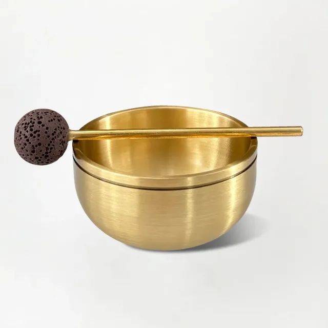 COOHÉ Tibetan Singing Bowl klangskål guld mässing