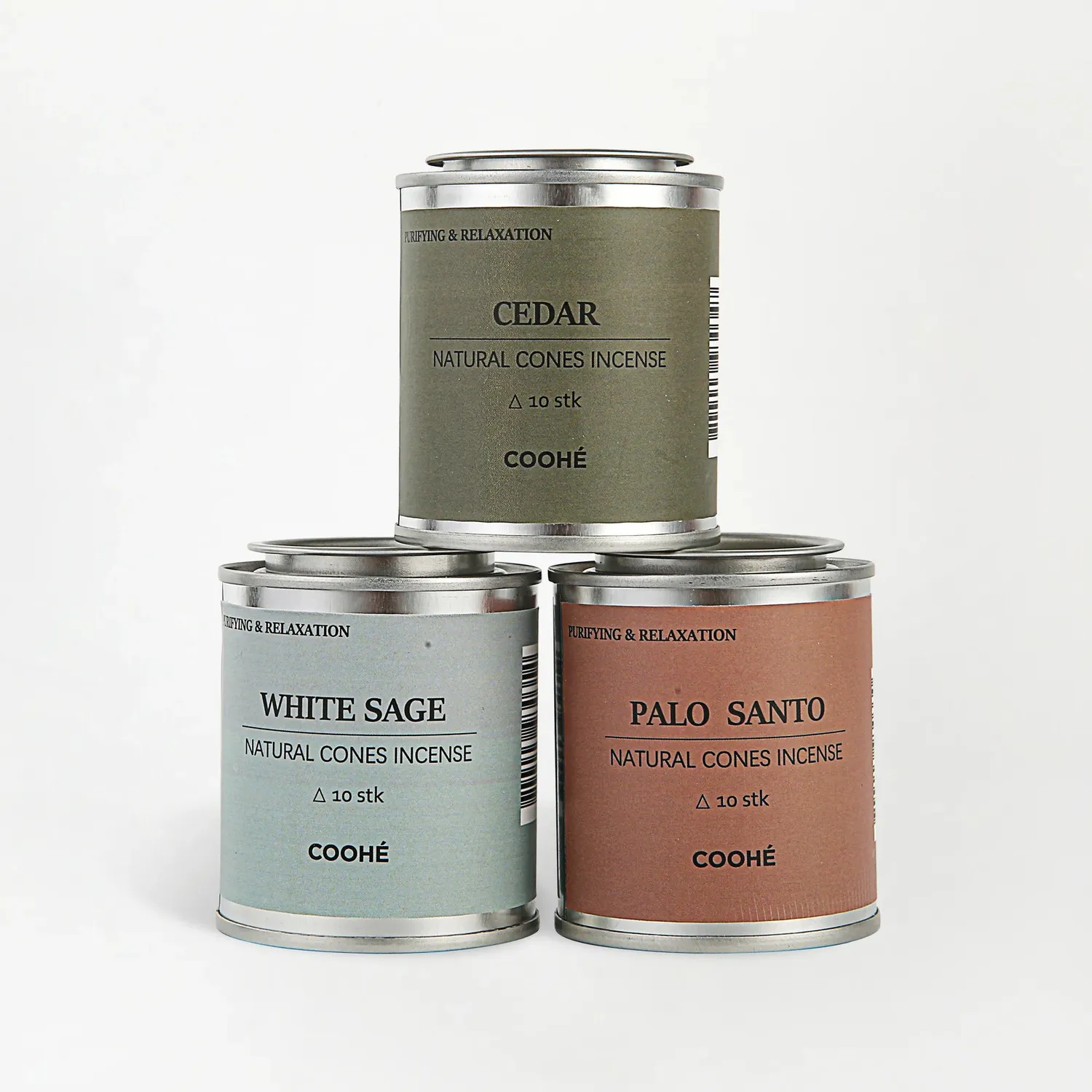COOHÉ Ritual rökelsekoner palo santo ceder vit salvia