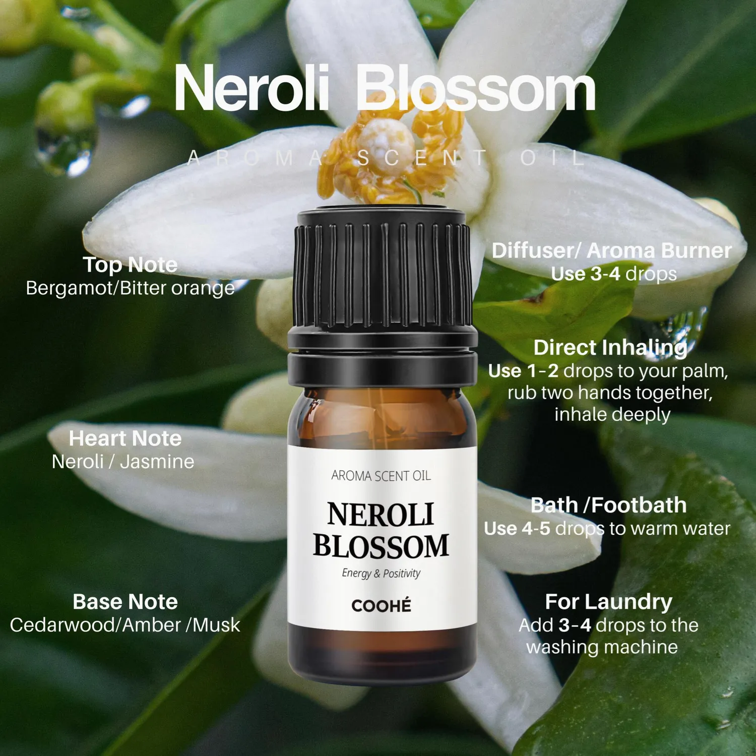 COOHÉ Neroli Blossom doftolja 15 ml citrus blommig