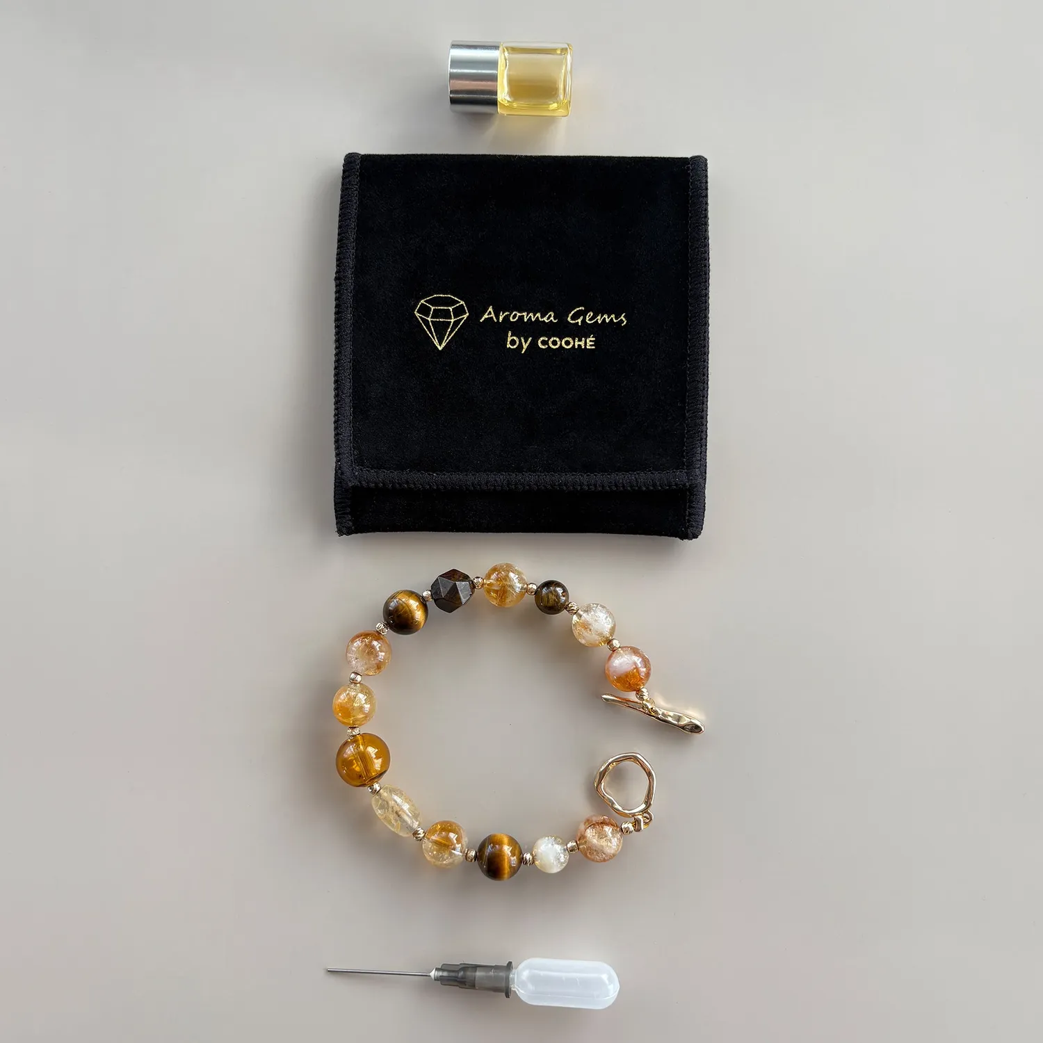COOHÉ JOY Citrine aromaarmband citrin glaskula