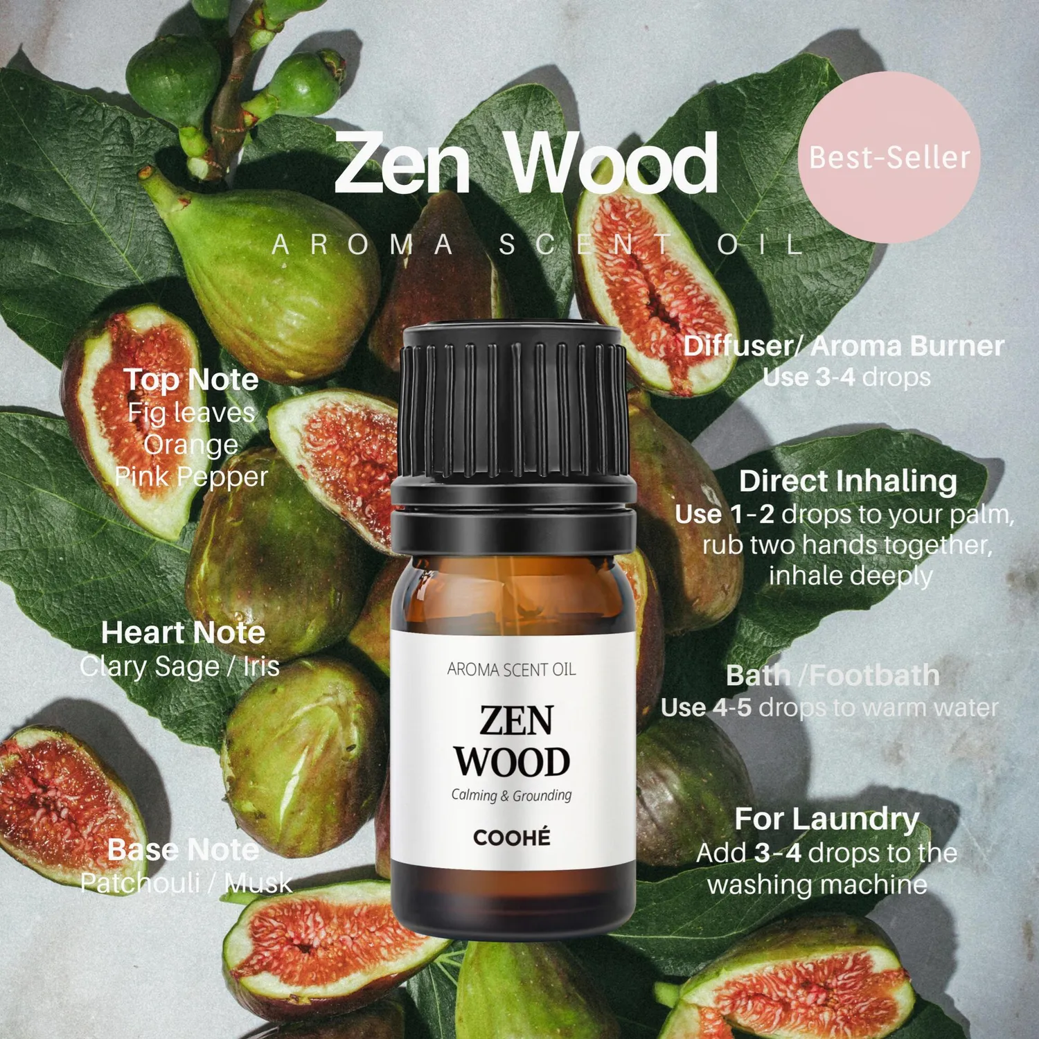 COOHÉ Zen Wood doftolja 15 ml sandelträ