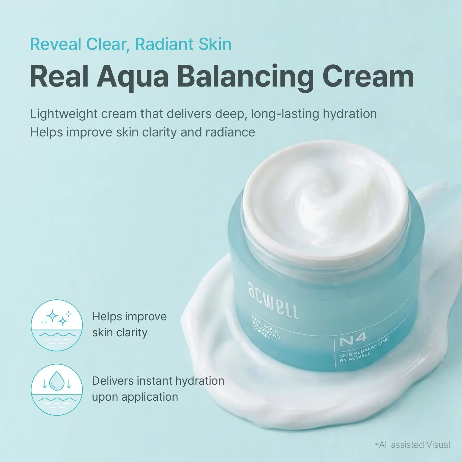 Acwell Real Aqua Balancing Cream gelkräm känslig hy