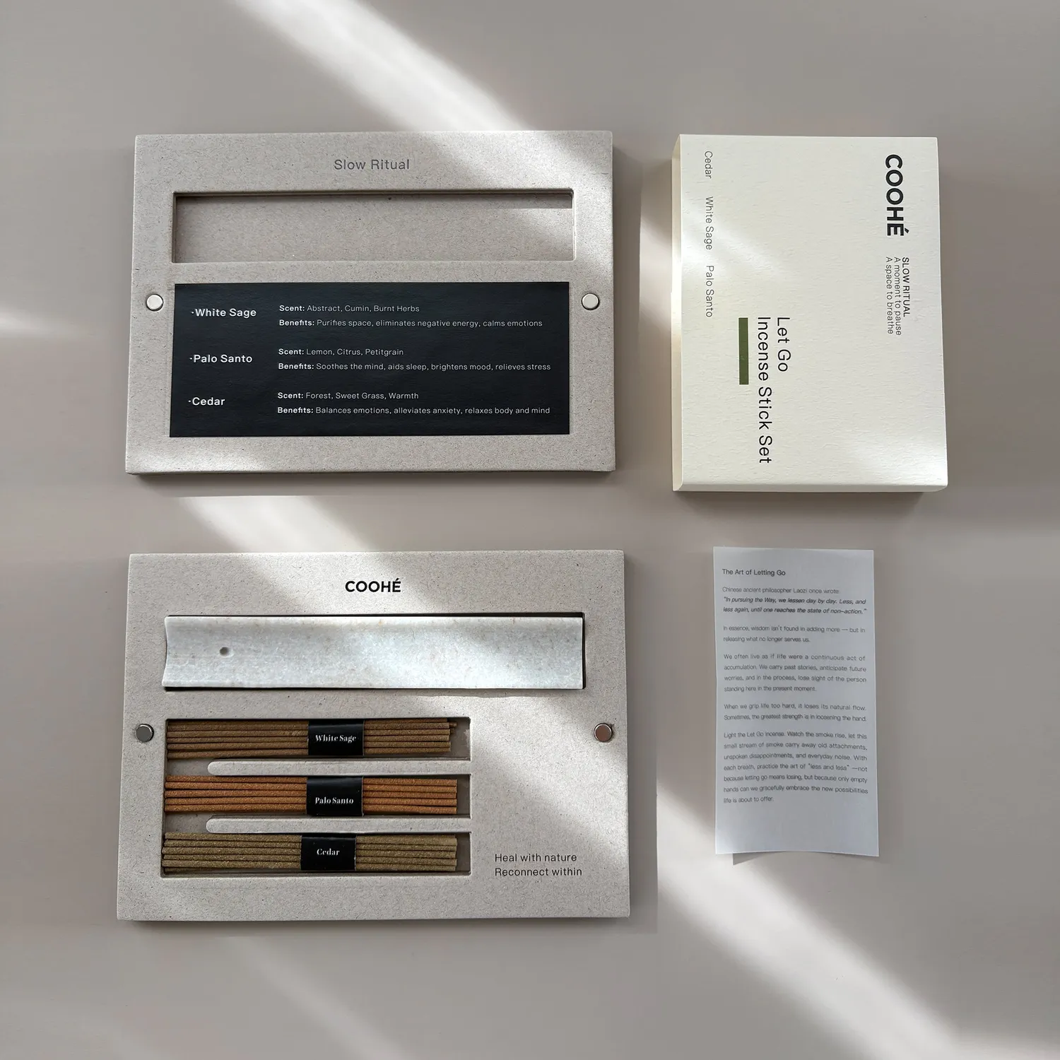 COOHÉ Slow Ritual Incense Stick rökelse LET GO set
