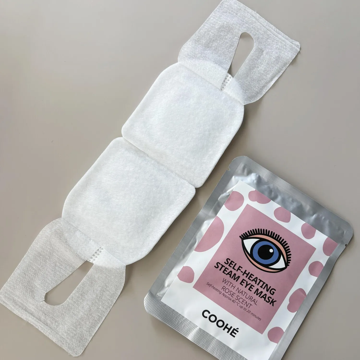 COOHÉ självvärmande ögonmask rosenolja 8-pack