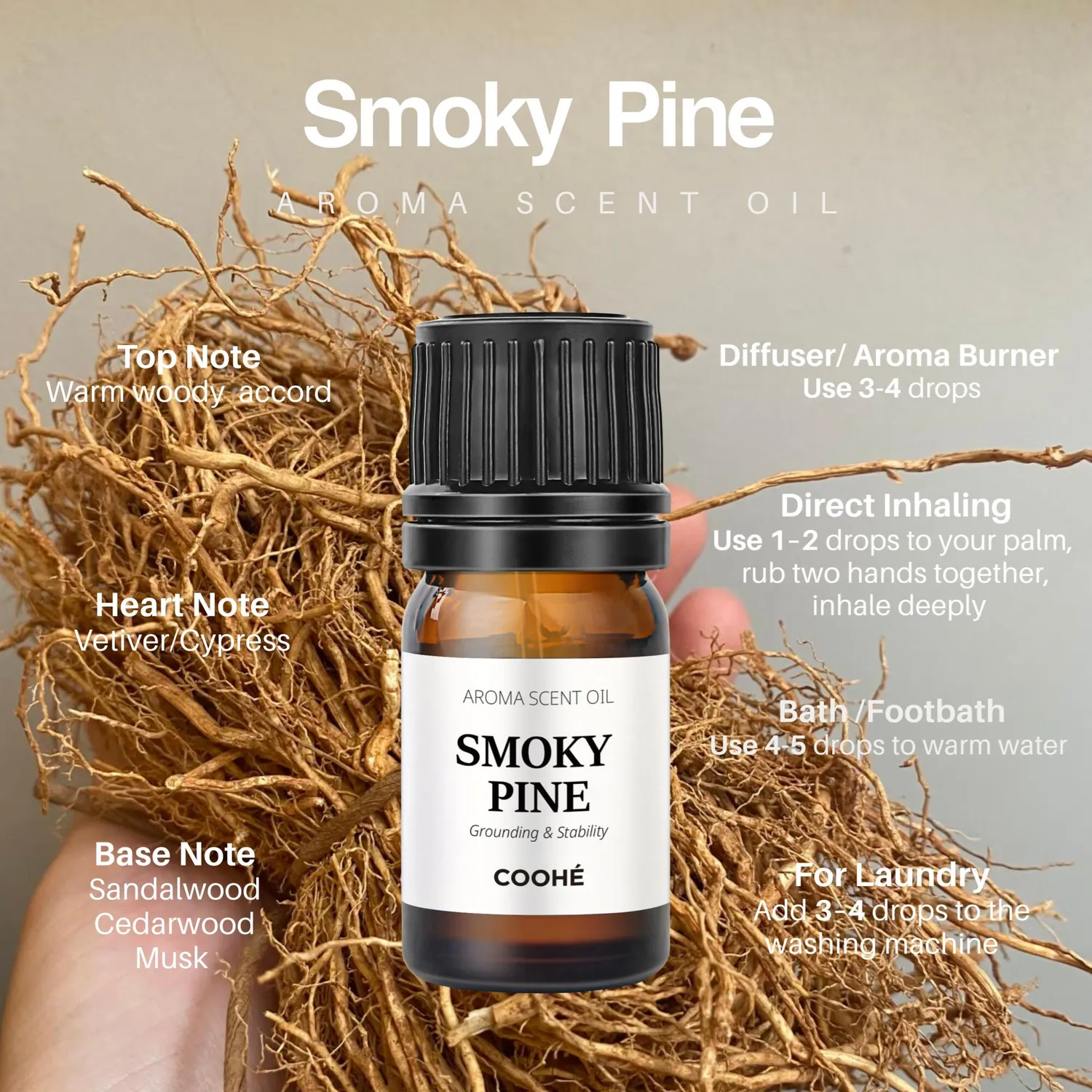 COOHÉ Smoky Pine doftolja 5 ml träig