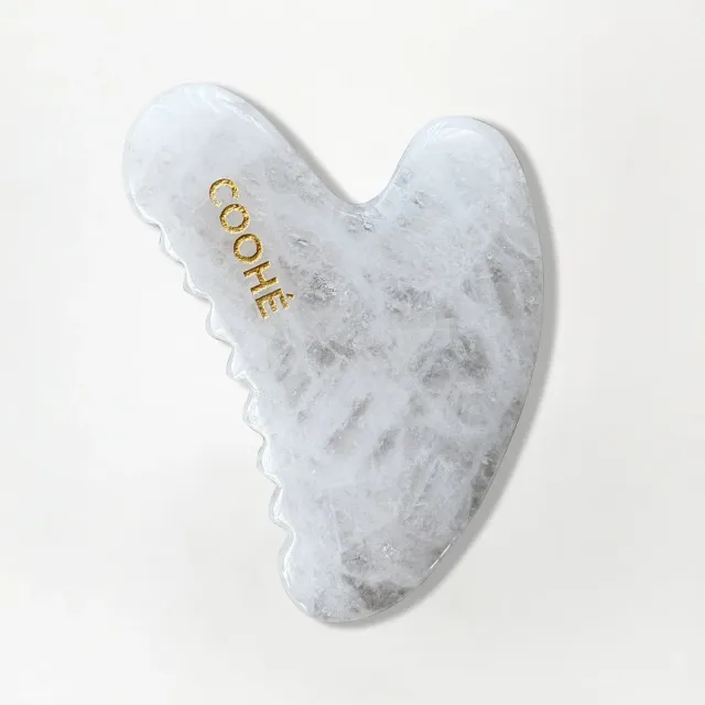 COOHÉ Facial Glow gua sha vit jade hjärtform