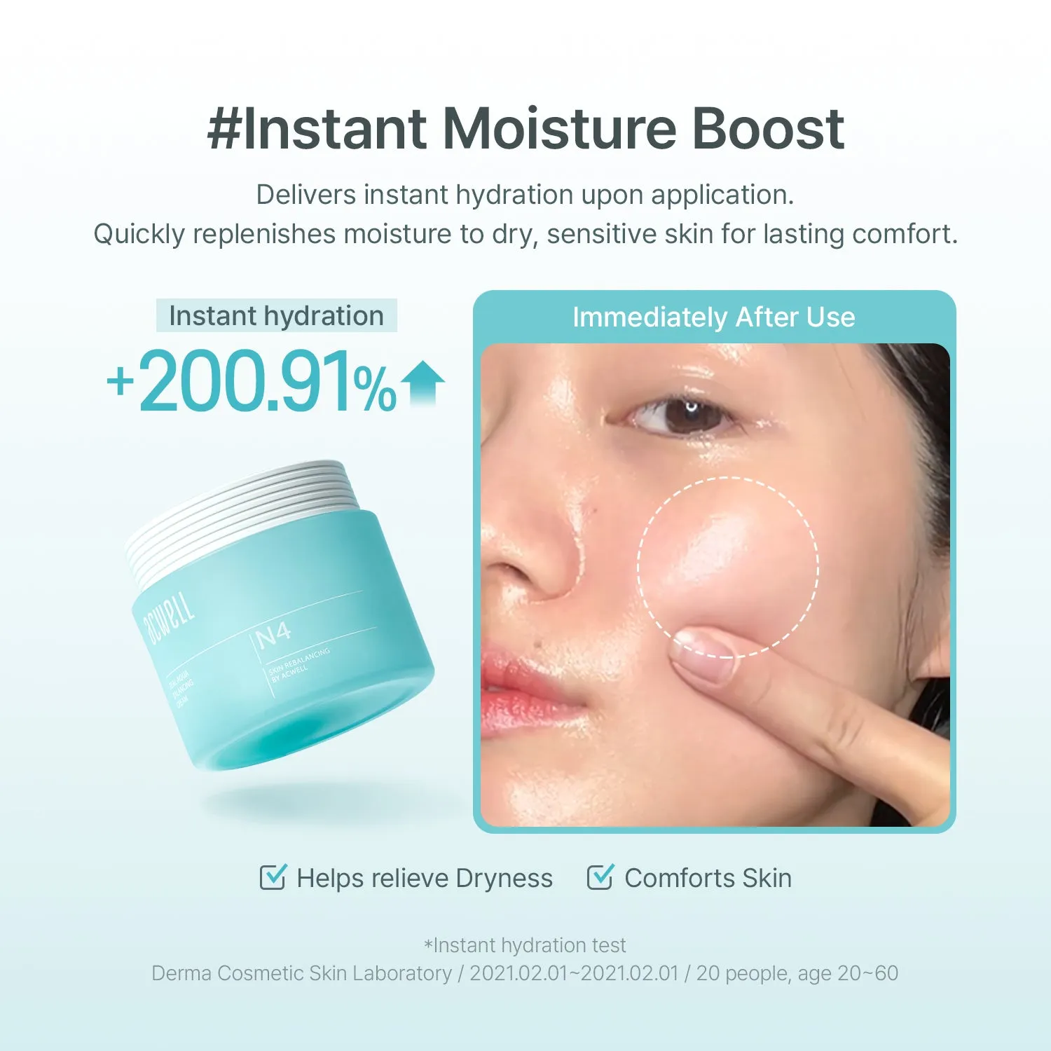 Acwell Real Aqua Balancing Cream gelkräm känslig hy