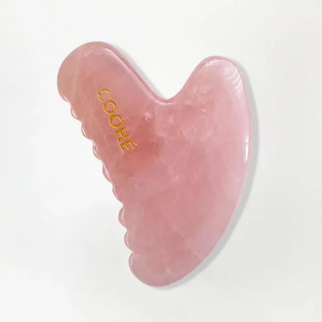 COOHÉ Facial Glow Gua Sha Rose Quartz hjärtformad