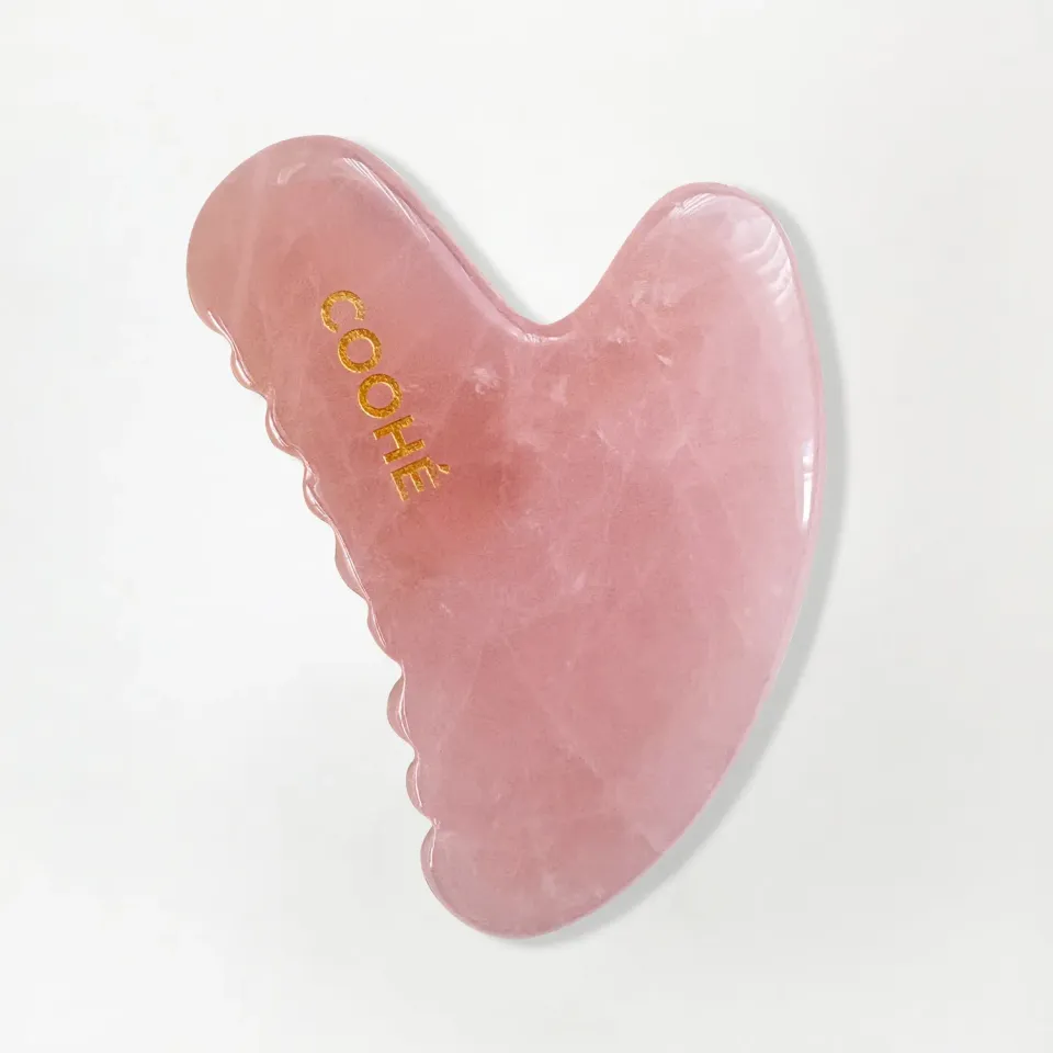 COOHÉ Facial Glow Gua Sha Rose Quartz hjärtformad