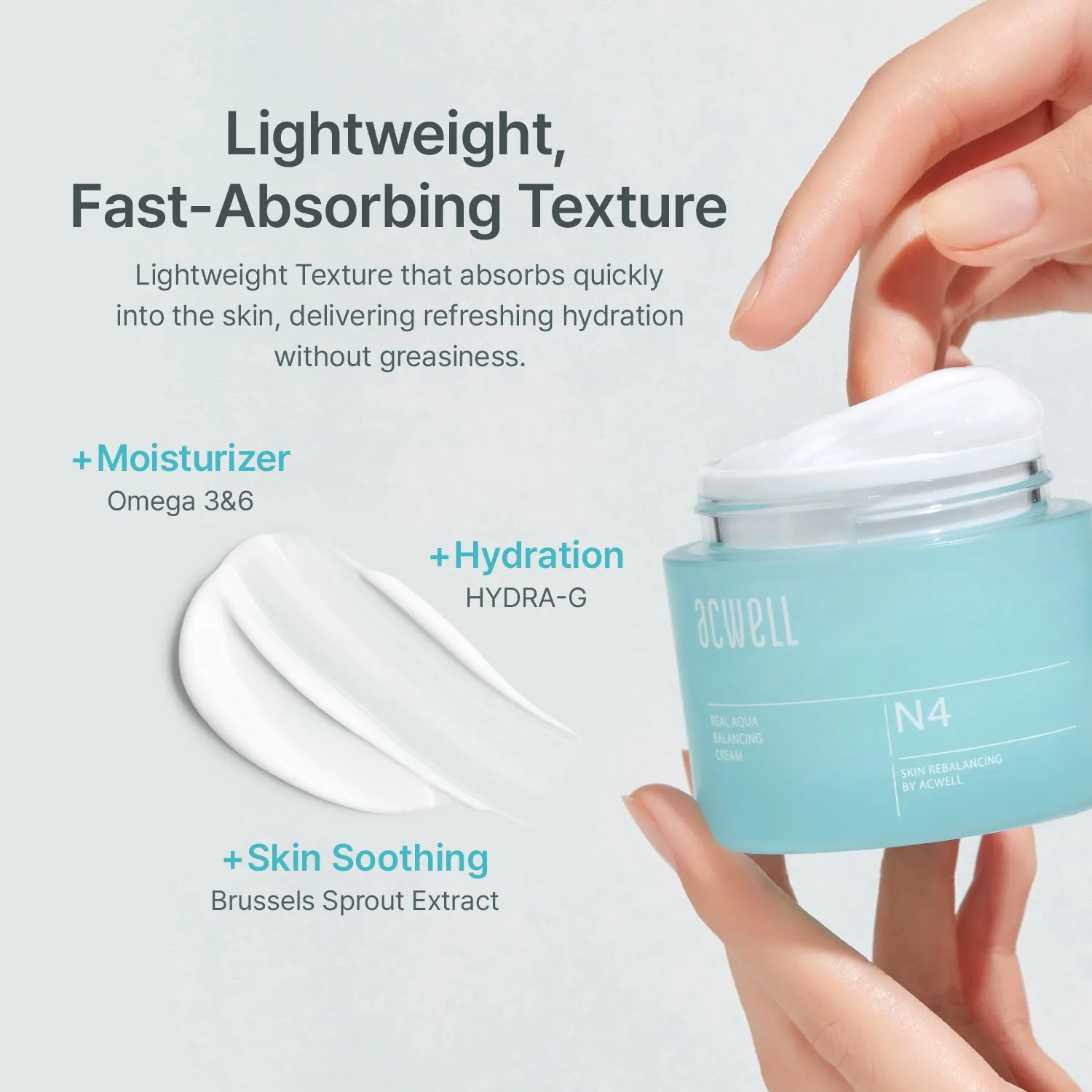 Acwell Real Aqua Balancing Cream gelkräm känslig hy