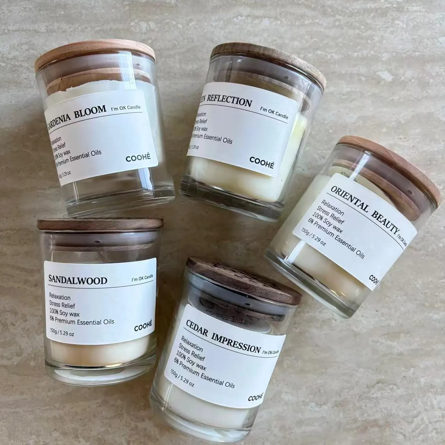 COOHÉ I'AM OK Sandalwood doftljus sojavax
