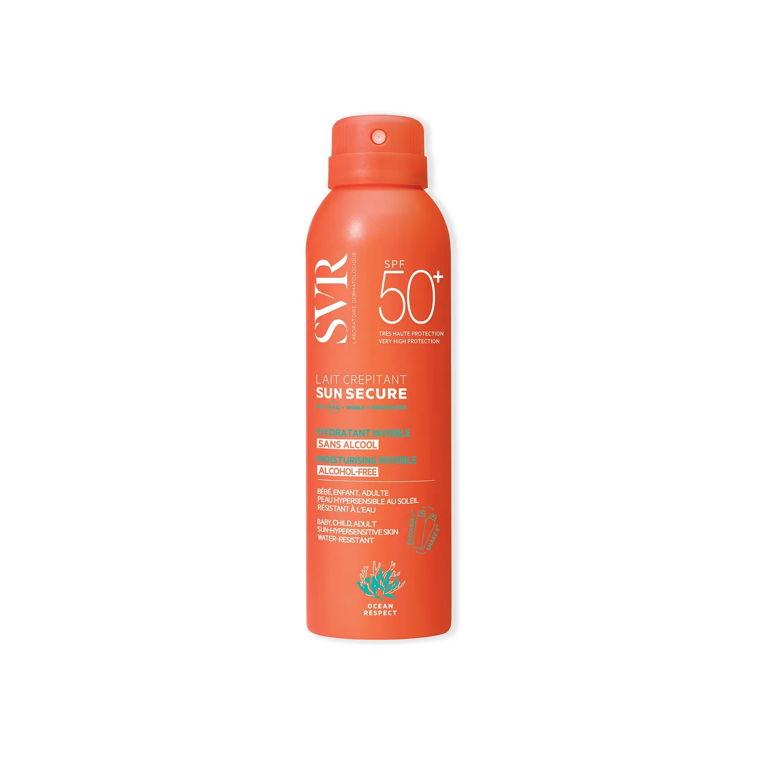 SVR Sun Secure Lait Crépitant solmjölk SPF50+ 200 ml barn