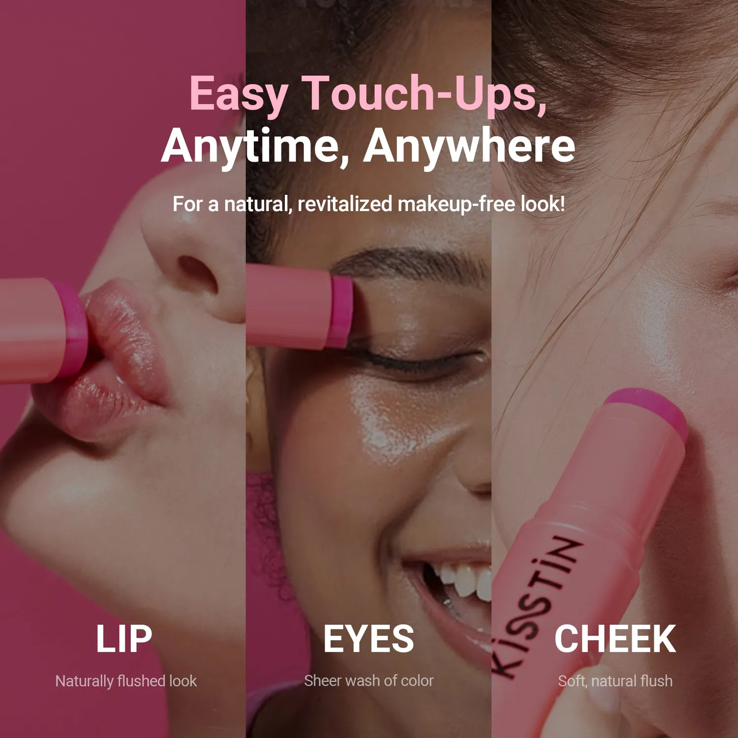KAHI Kisstin Balm stick tintat läppstift naturlig färg