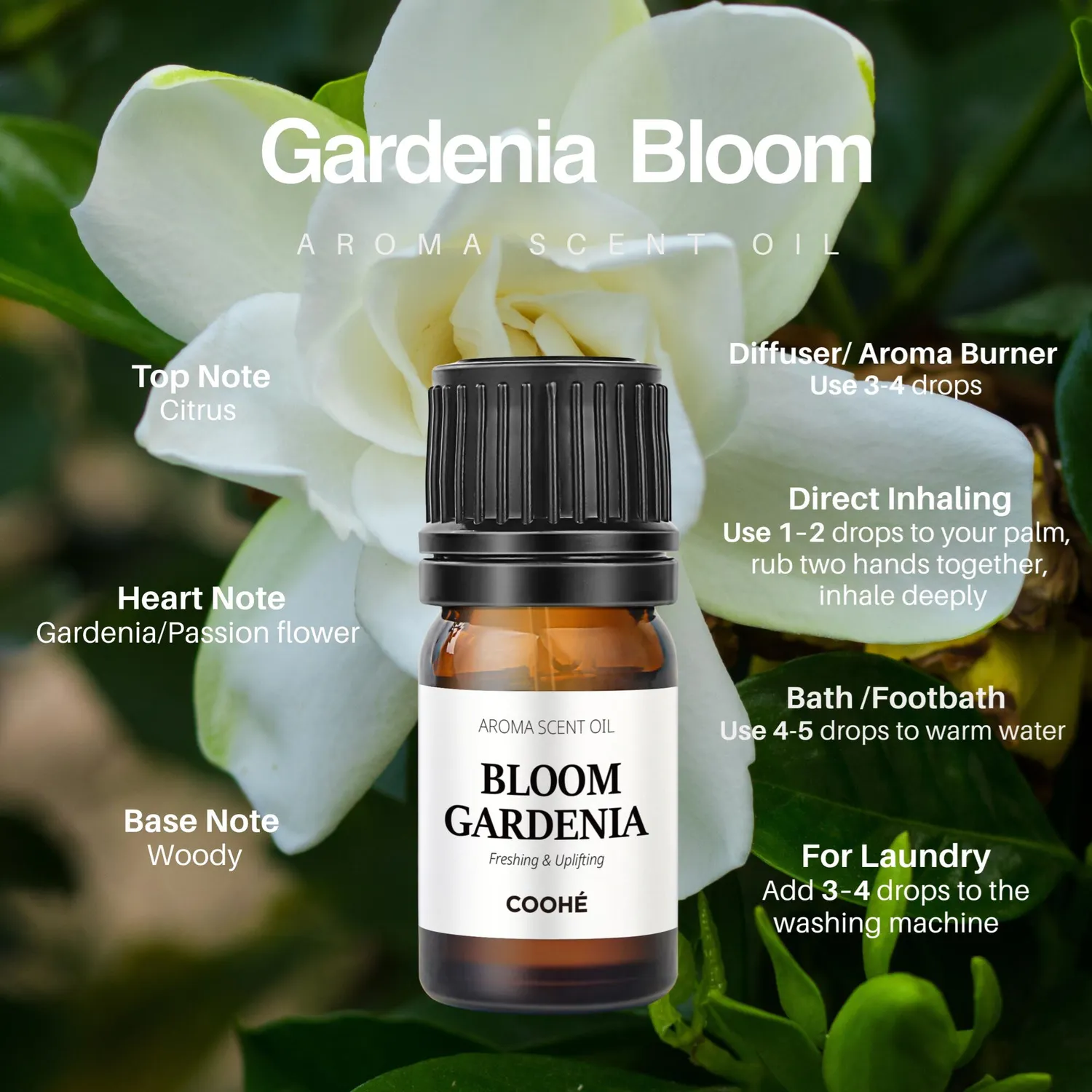 COOHÉ Gardenia Bloom doftolja 2 ml blommig