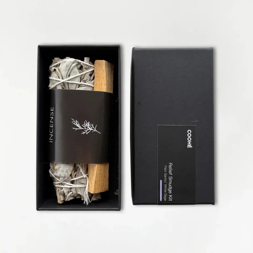 COOHÉ Relief Smudge Kit rökelsekit vit salvia