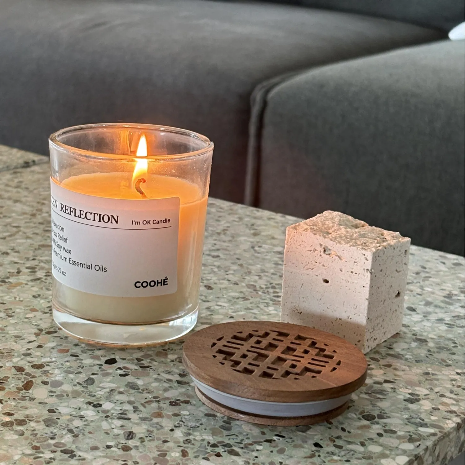 COOHÉ I'AM OK Sandalwood doftljus sojavax