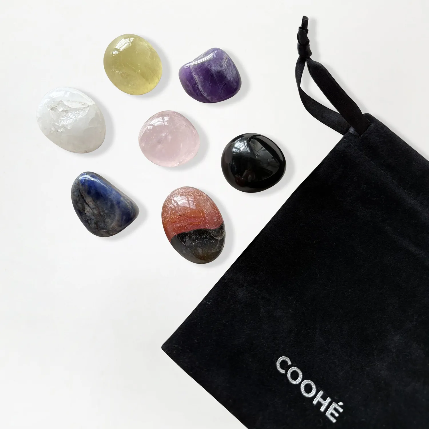 COOHÉ 7 Chakra Stone Kit kristallset 7 stenar balans