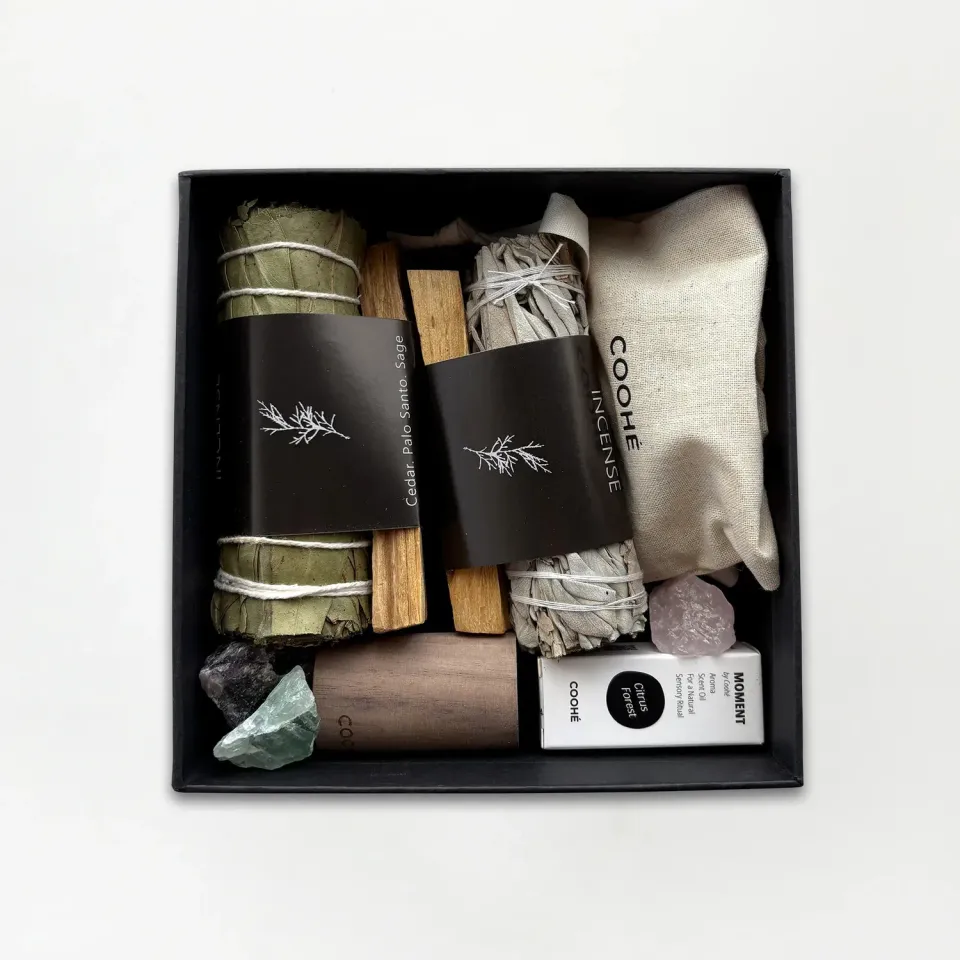 COOHÉ Inner Power Healing Set presentbox rökelse kristaller