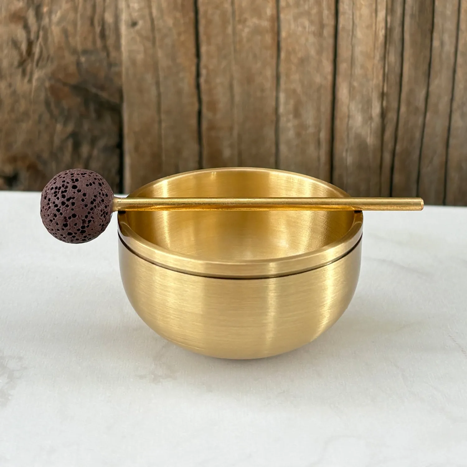 COOHÉ Tibetan Singing Bowl klangskål guld mässing