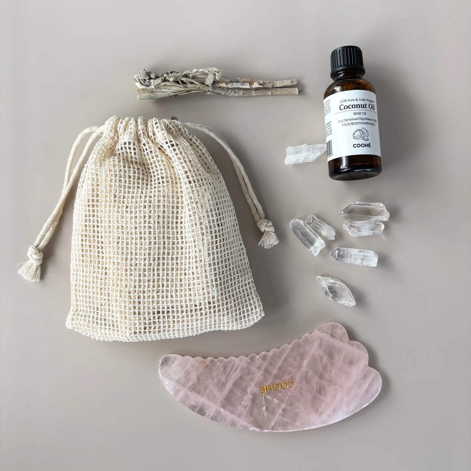 COOHÉ Body Relief guasha kropp rosenkvarts