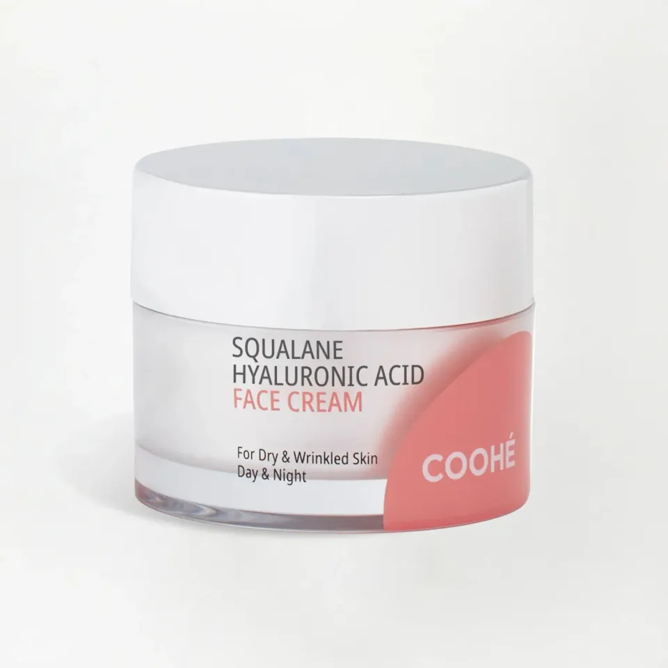 COOHÉ Squalane Hyaluronsyra Rose ansiktskräm 50g torr hud