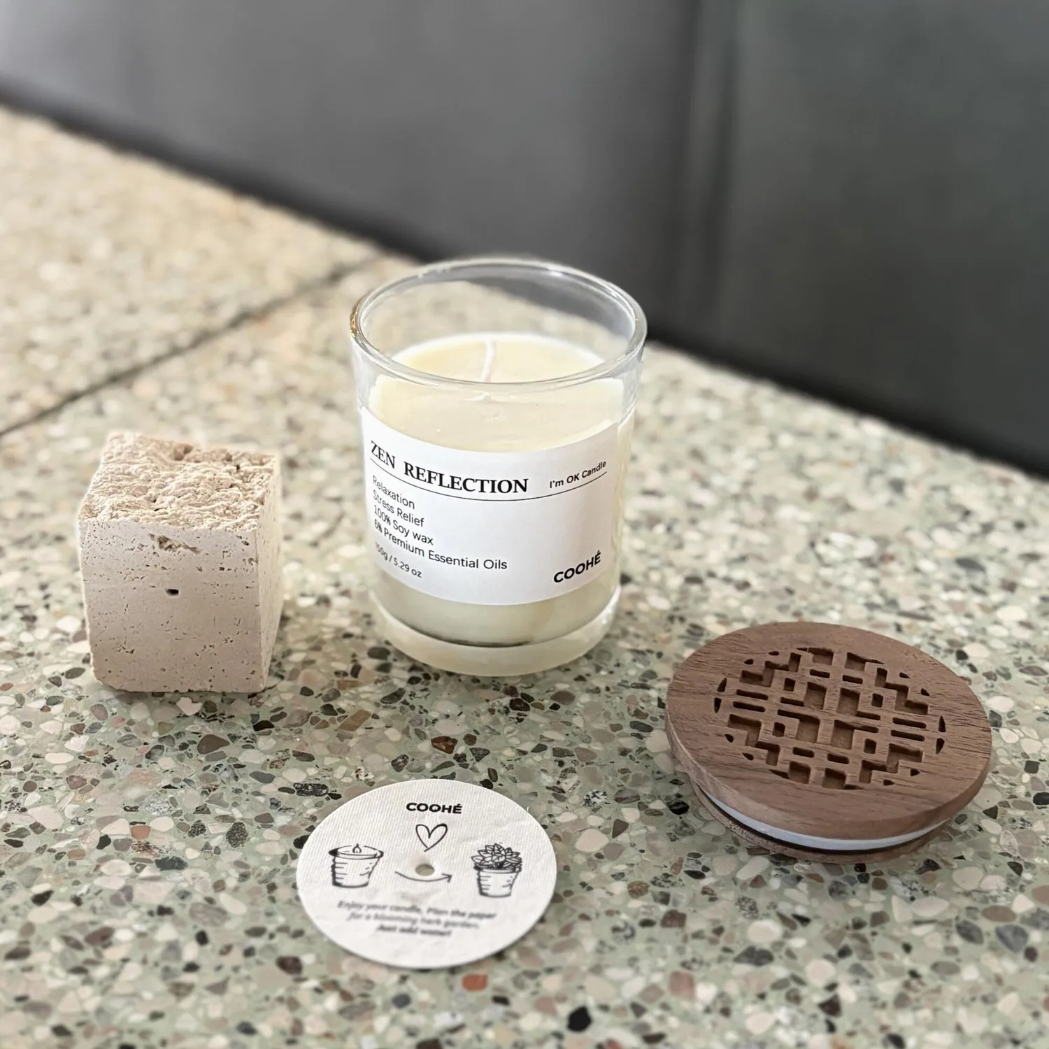 COOHÉ I'AM OK Sandalwood doftljus sojavax