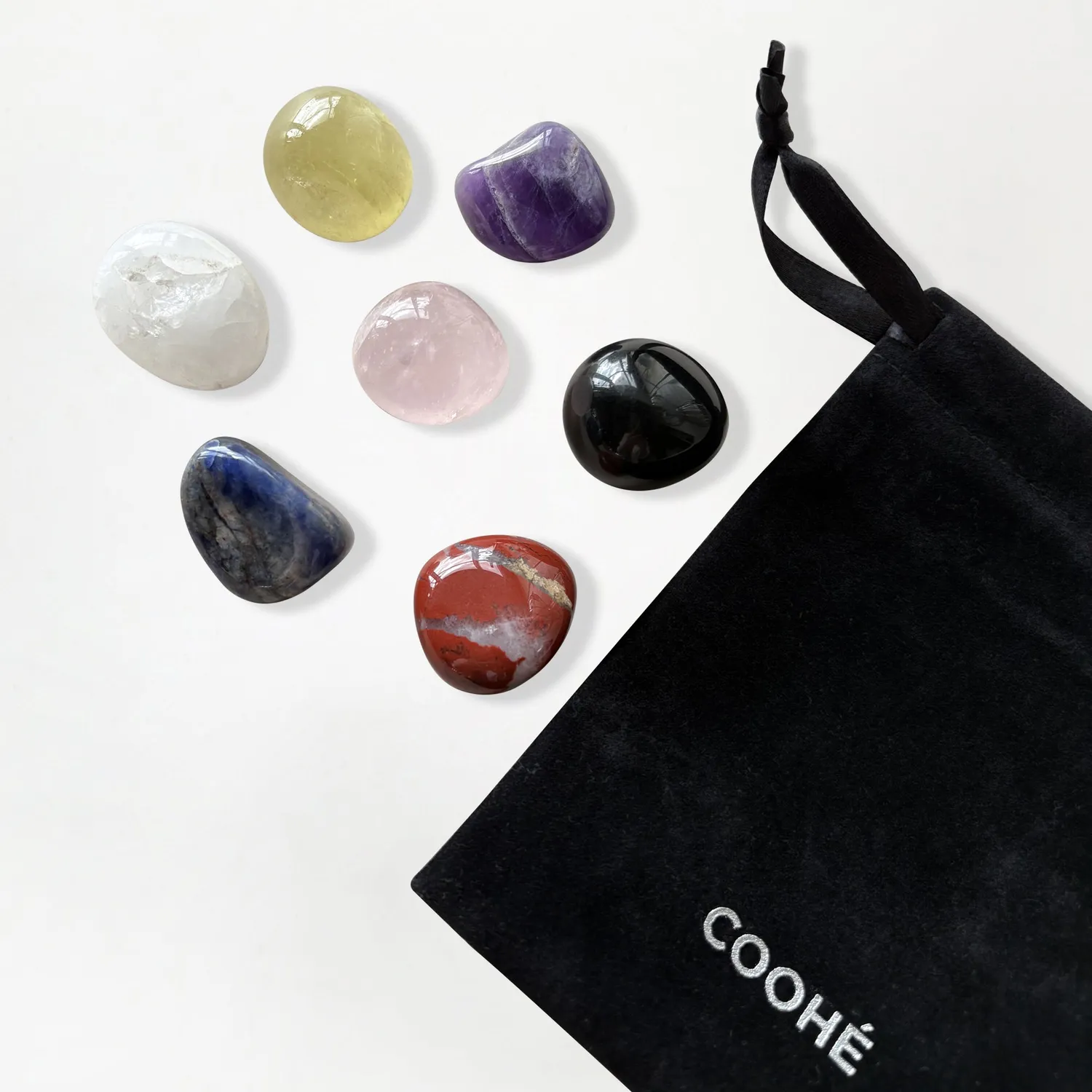 COOHÉ 7 Chakra Stone Kit kristallset 7 stenar balans