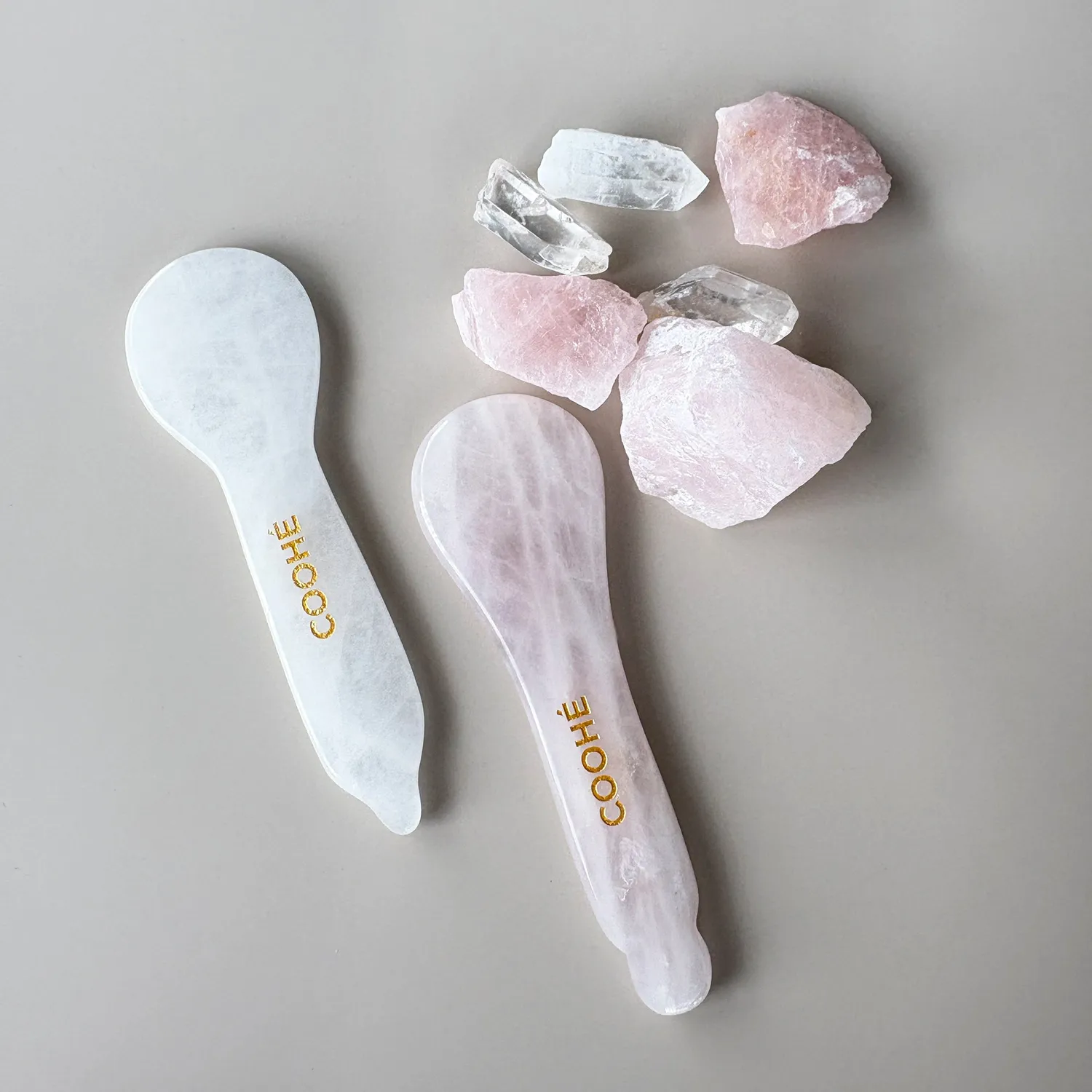 COOHÉ Eye Relief gua sha sked rosenkvarts ögon