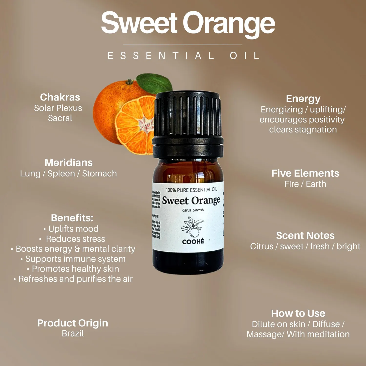 COOHÉ Sweet Orange eterisk olja 5 ml citrus