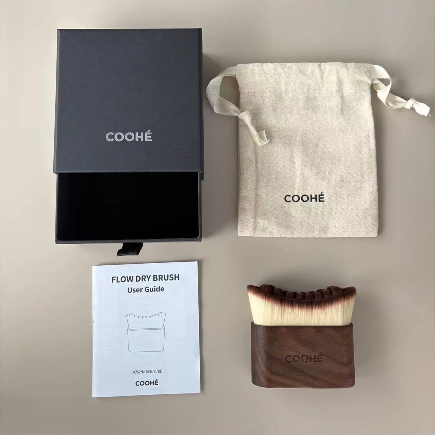 COOHÉ Face Dry Brush ansiktsborste valnöt