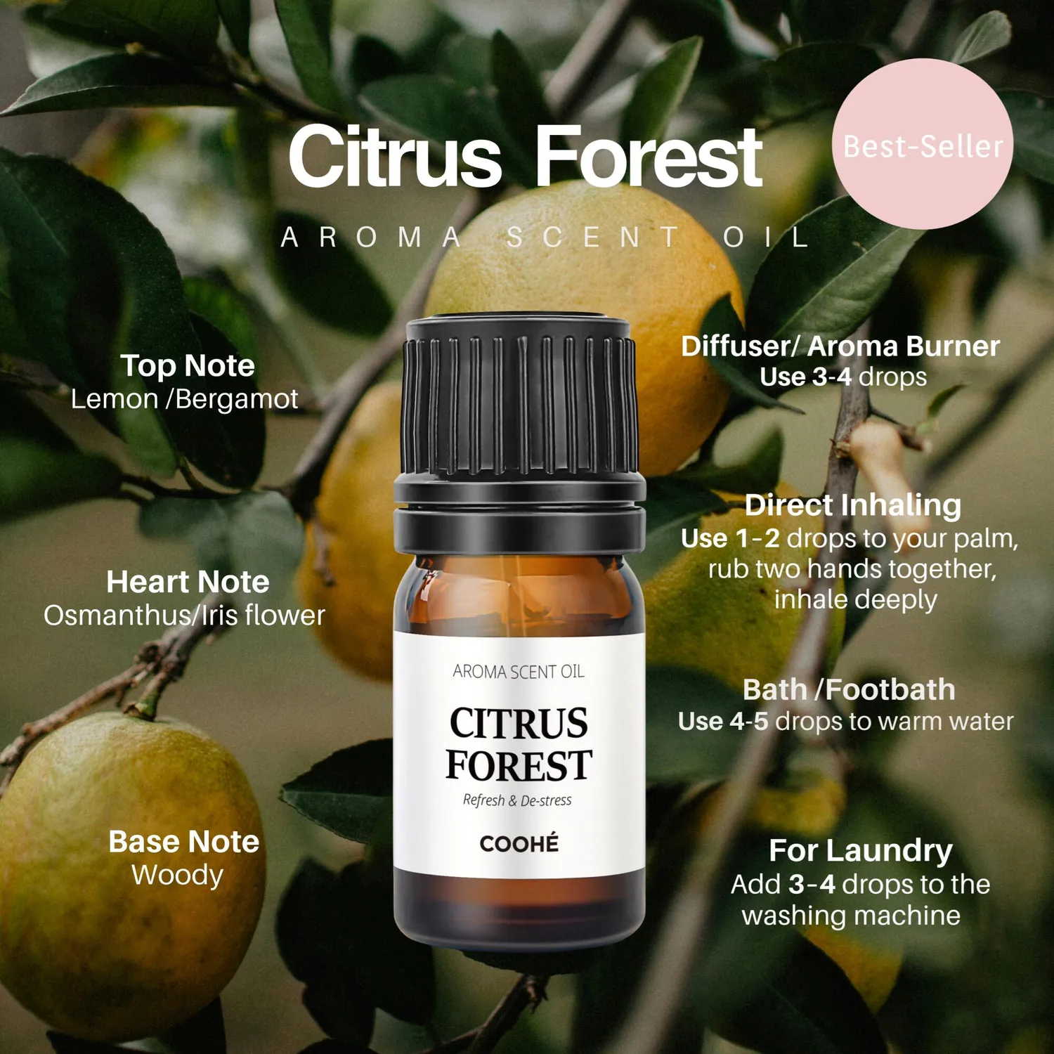 COOHÉ Citrus Forest doftolja 15 ml lime
