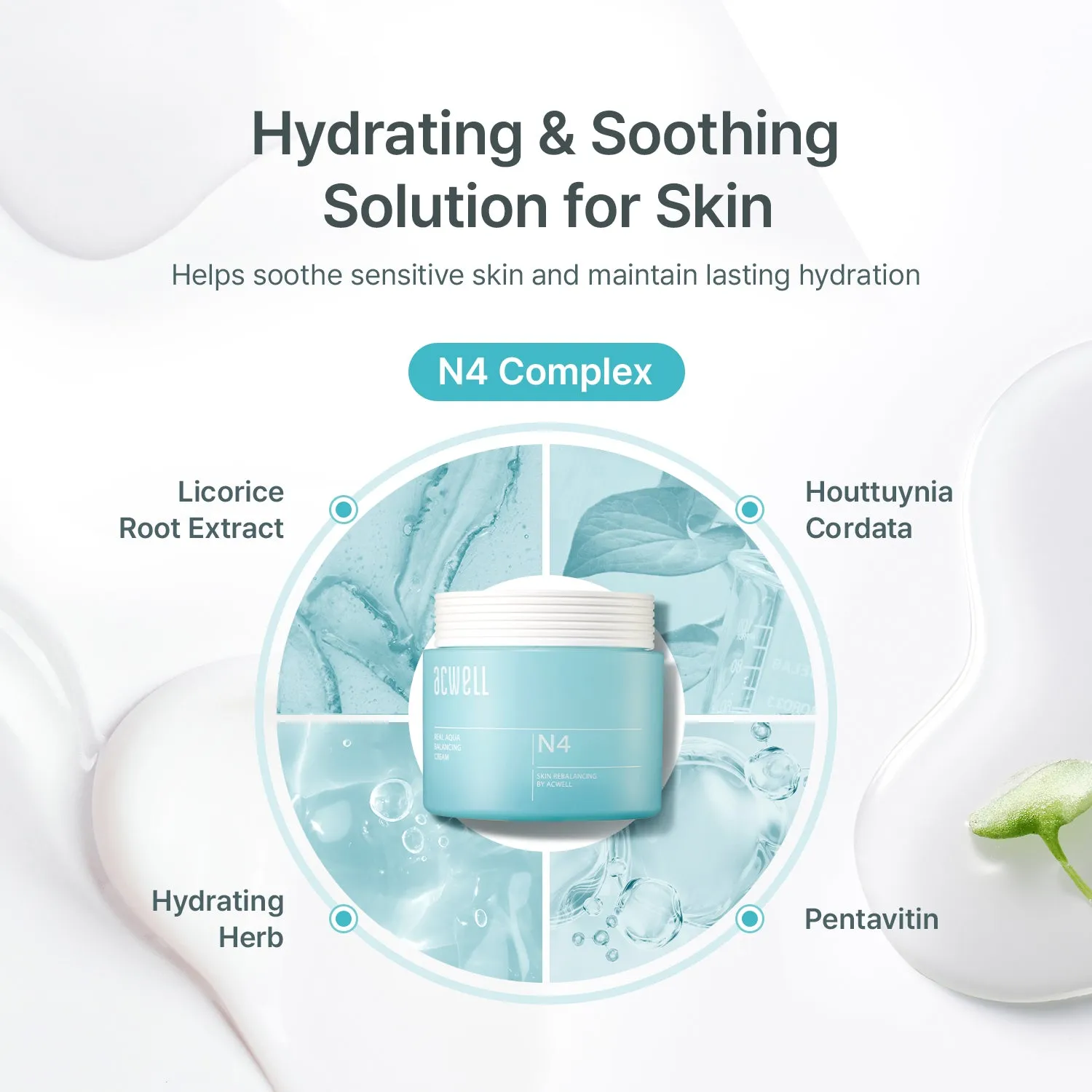 Acwell Real Aqua Balancing Cream gelkräm känslig hy