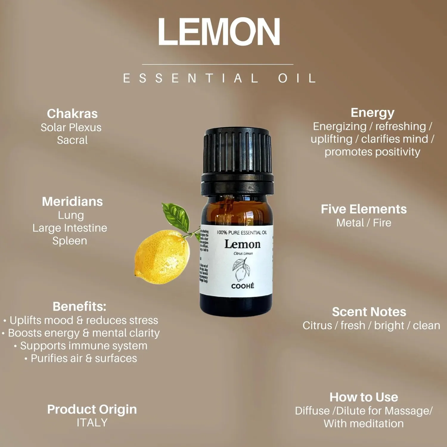 COOHÉ Lemon eterisk olja 5 ml citron