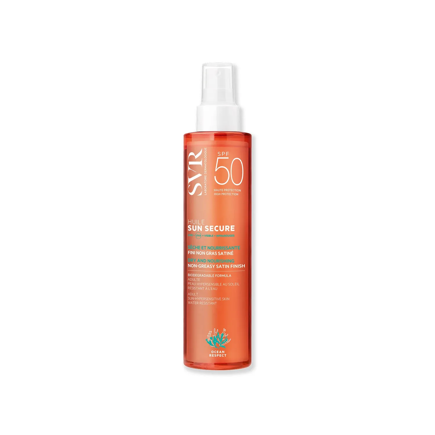 SVR Sun Secure torr sololja SPF50 200 ml kroppen