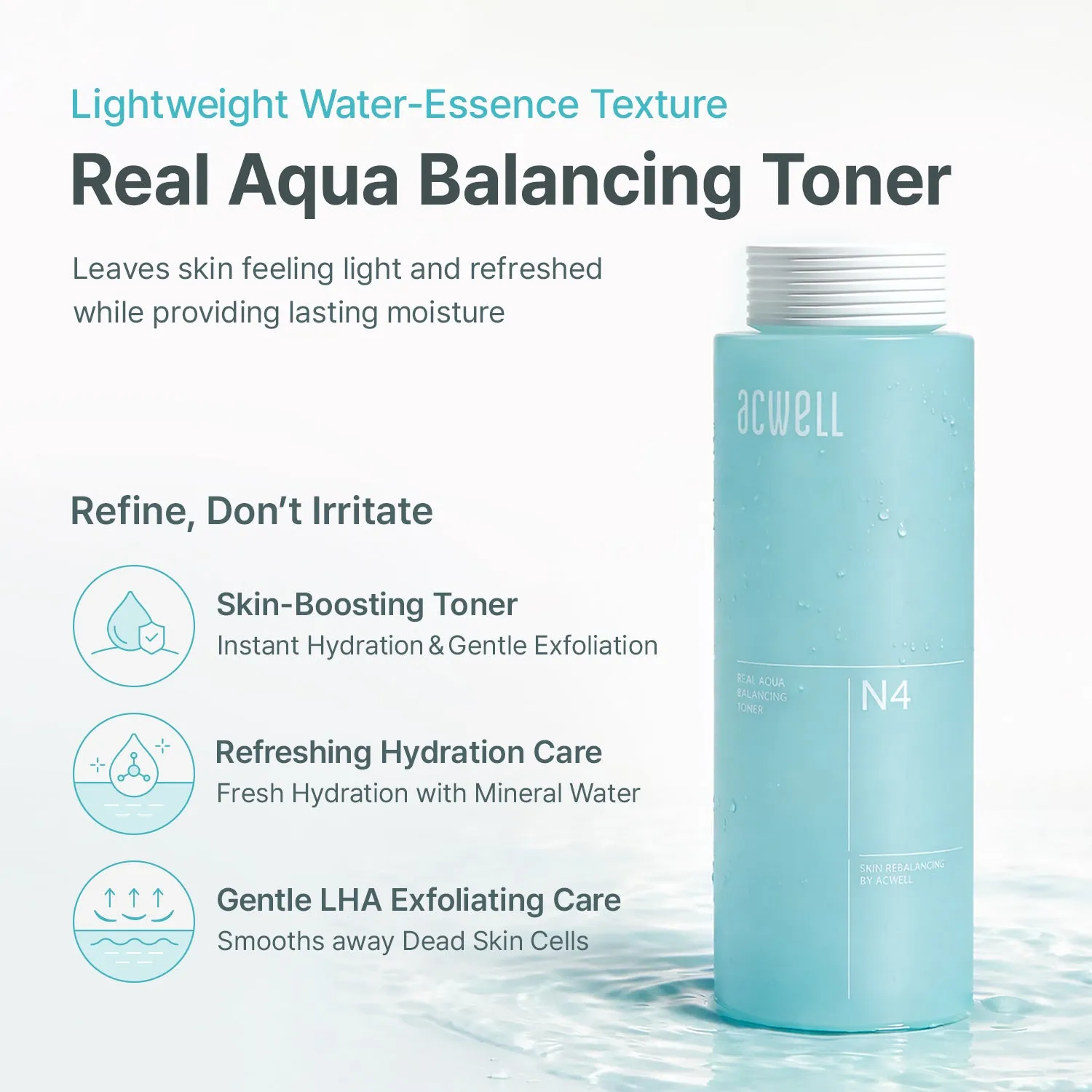 Acwell Real Aqua Balancing ansiktstoner mild peeling